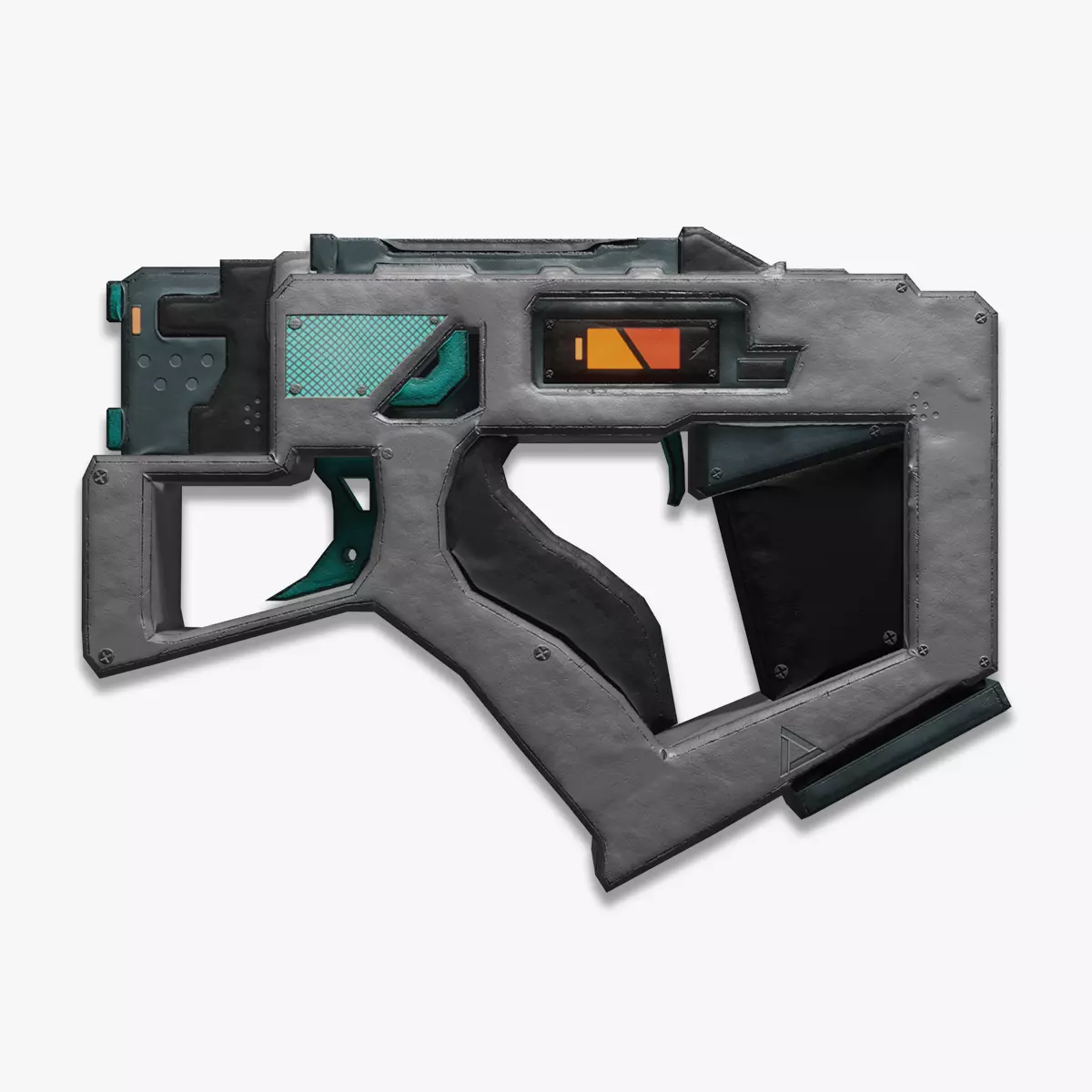 Sci-fi Metalic Pistol Gun Low-poly 3D model_0