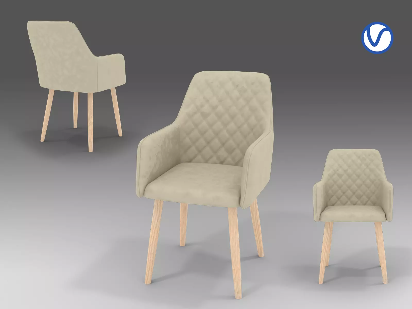 Modern velvet chair Free 3D model