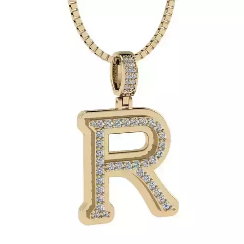 Alphabet Diamond Pendant R