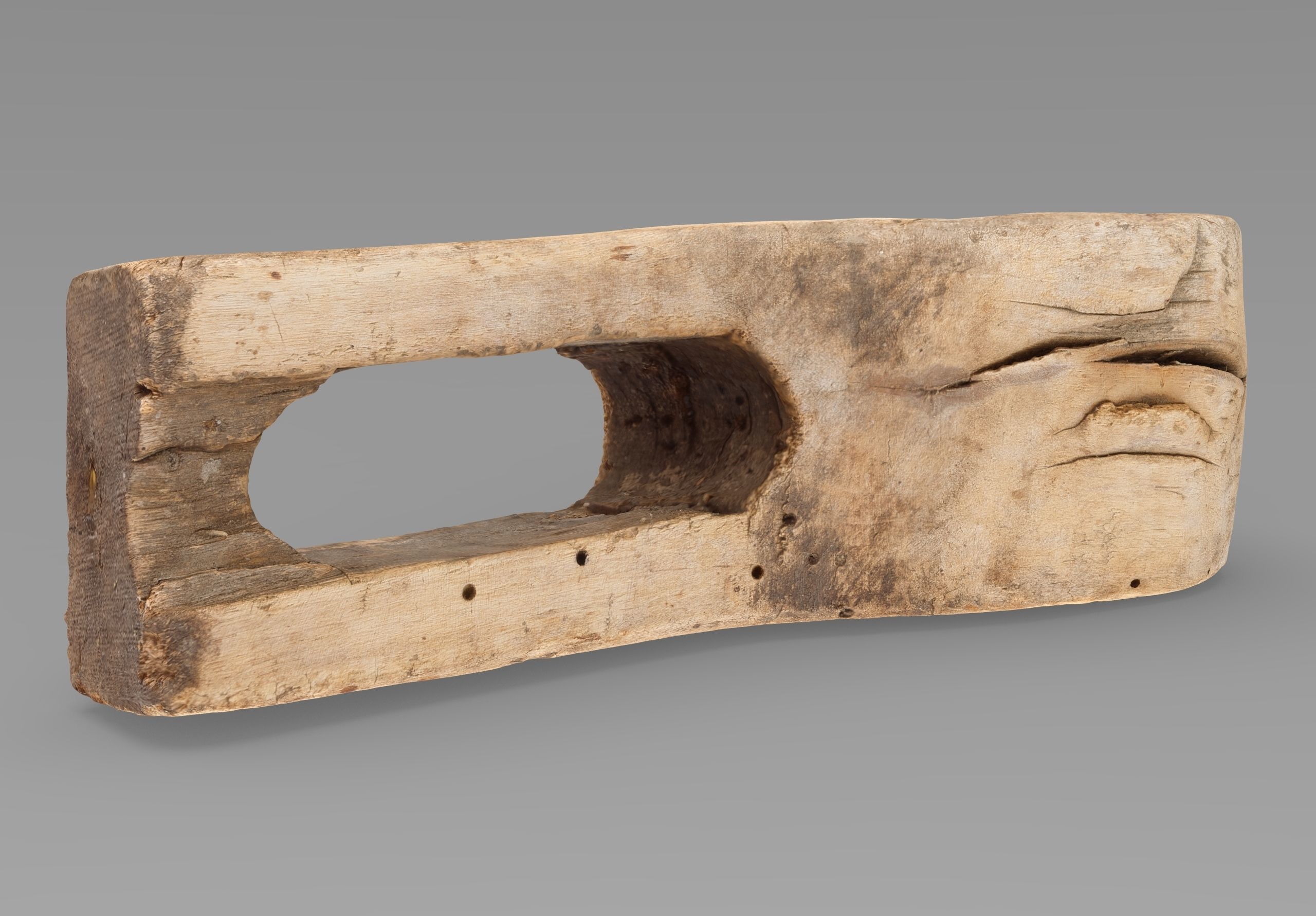 Old wooden ladle Low-poly 3D model_7