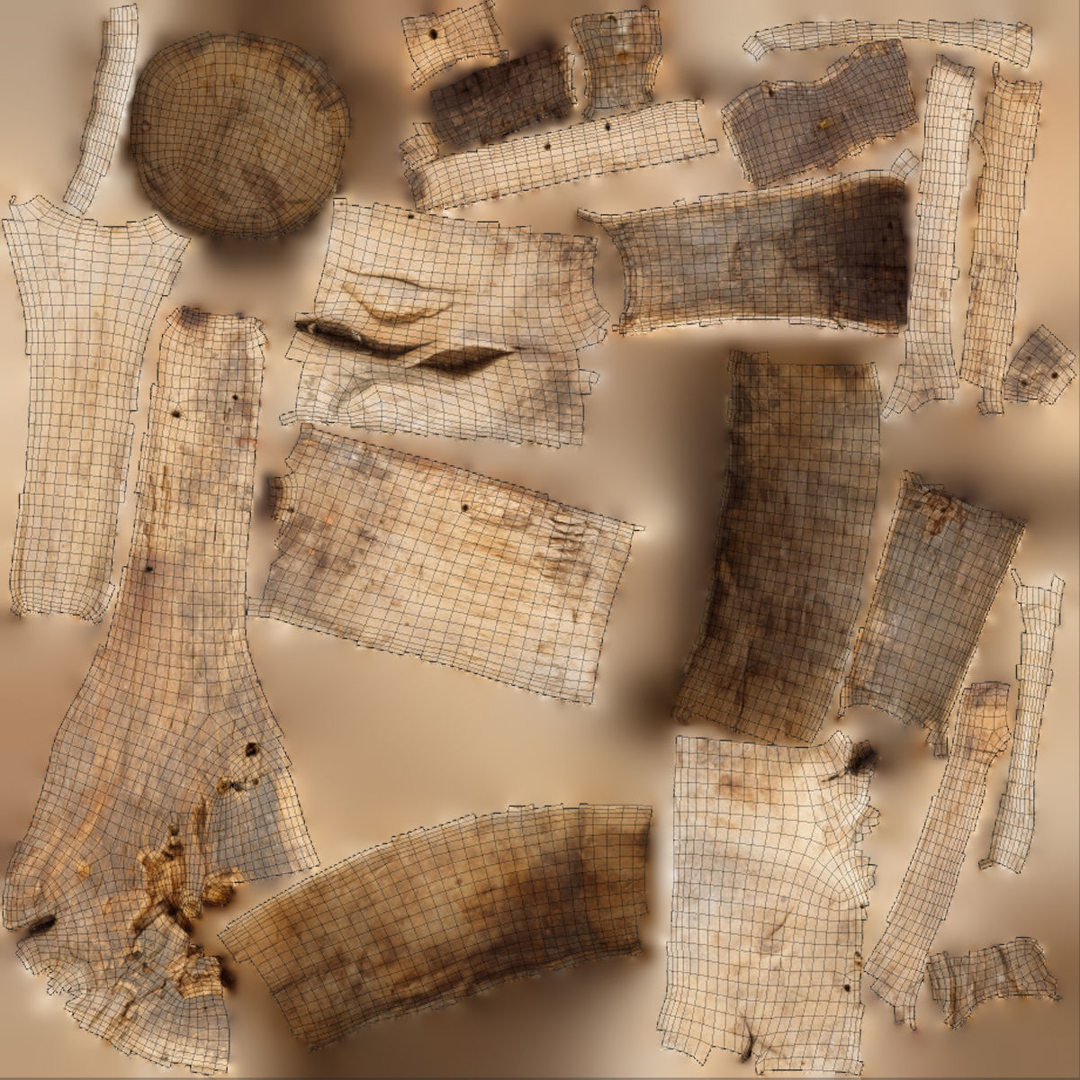 Old wooden ladle Low-poly 3D model_11