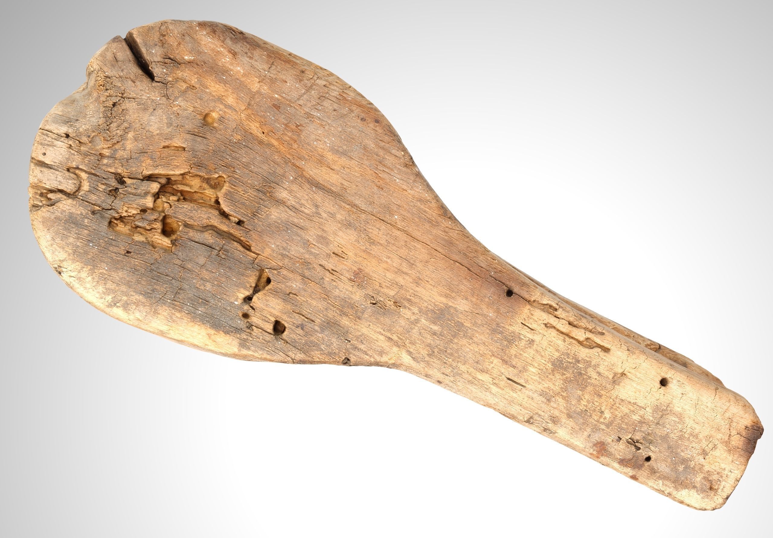 Old wooden ladle Low-poly 3D model_5