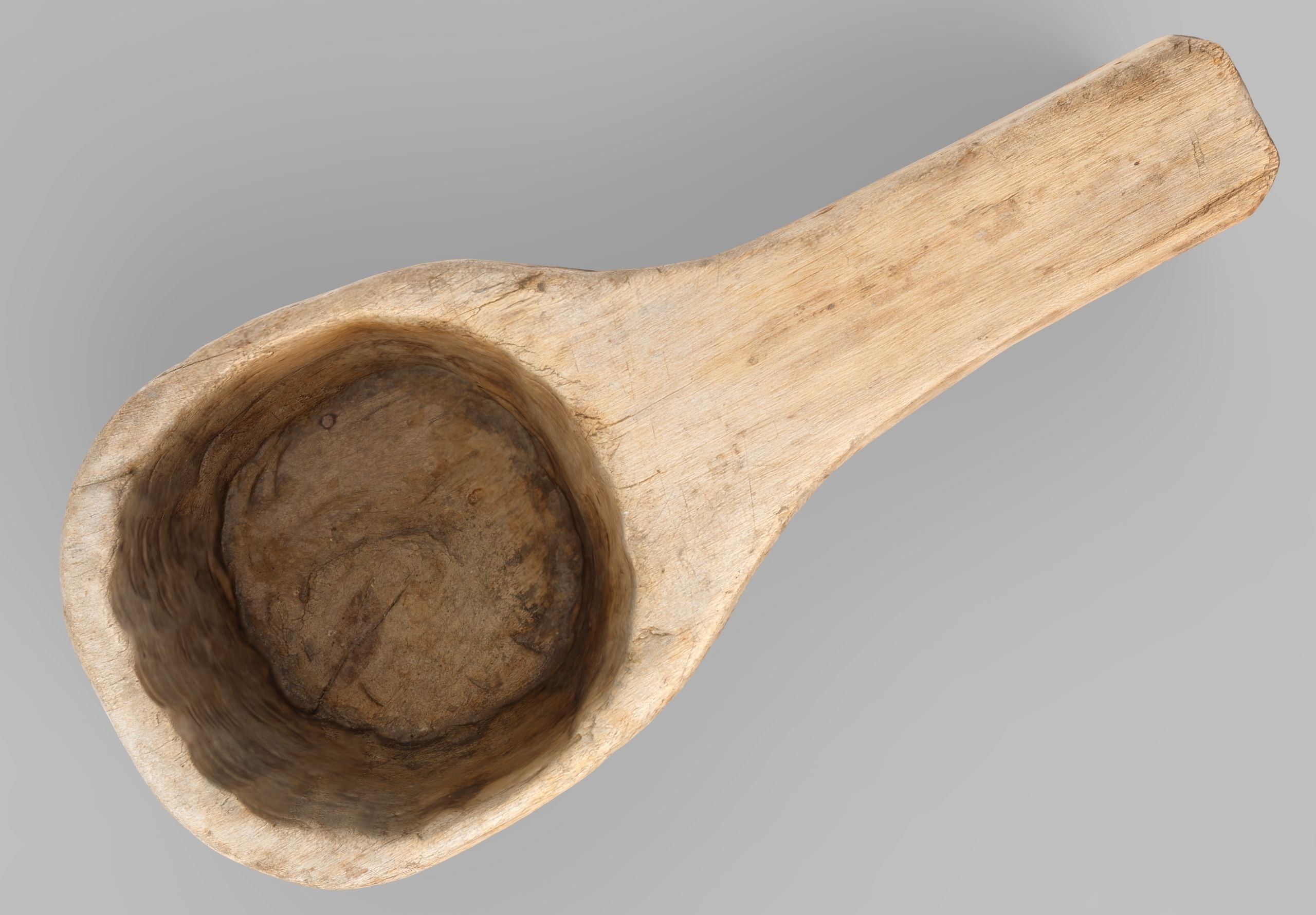 Old wooden ladle Low-poly 3D model_6