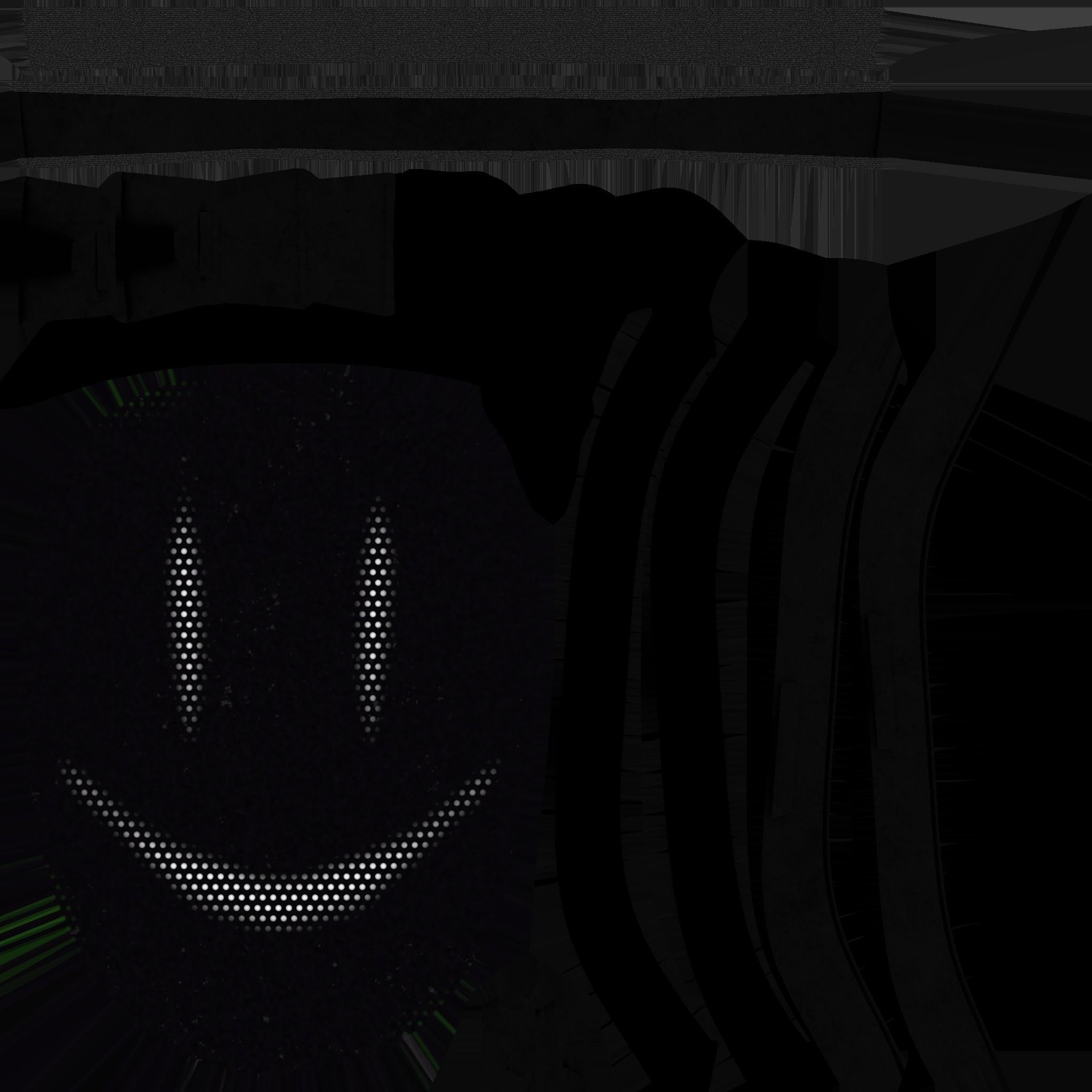 LED Screen Mask - A14 Face E  - Character Design Low-poly 3D model_23