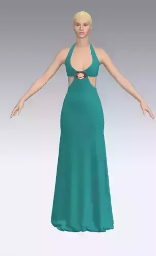 Dress  mint green  buckle metalic detail 