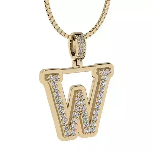 Alphabet Diamond Pendant W