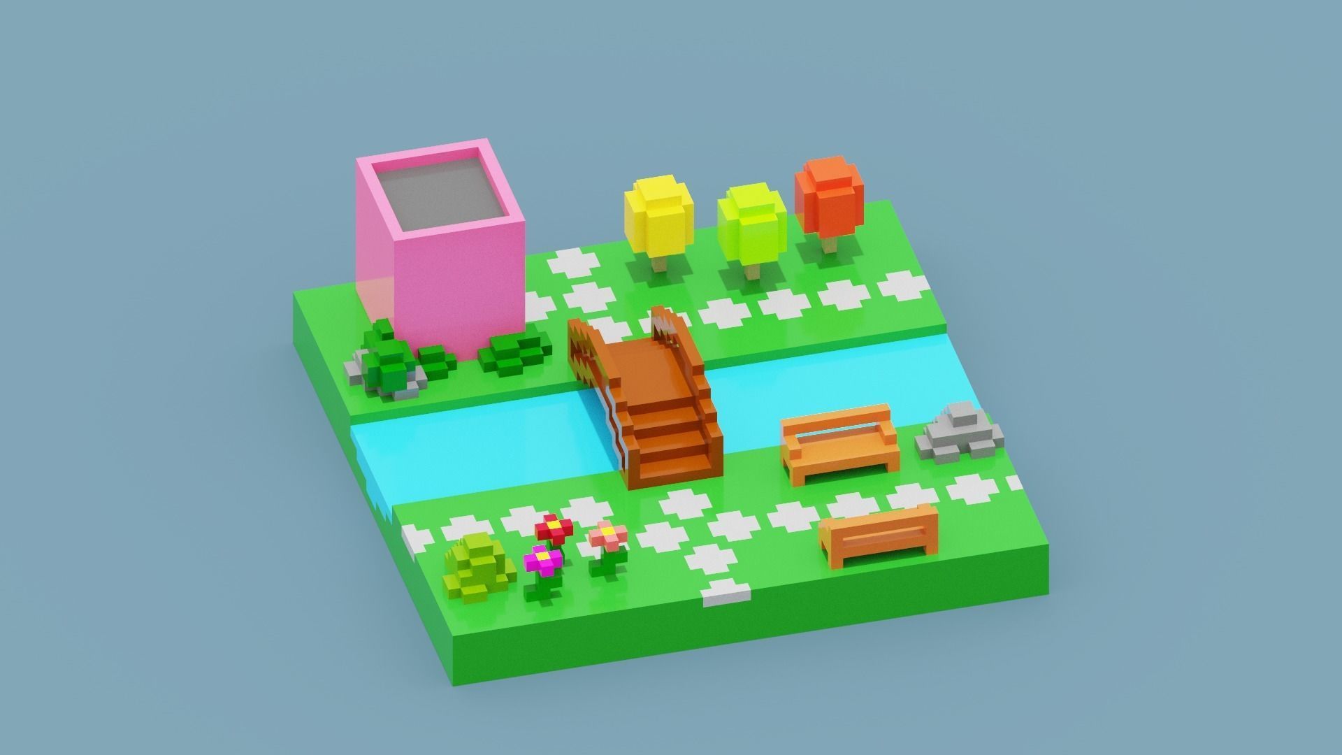 Isometric Voxel Art Low-poly 3D model_6