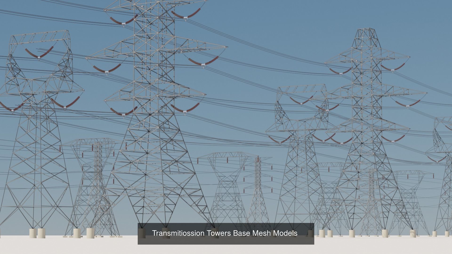 Radio Towers Electric and Street Infrastructure 3D Model Collection_2