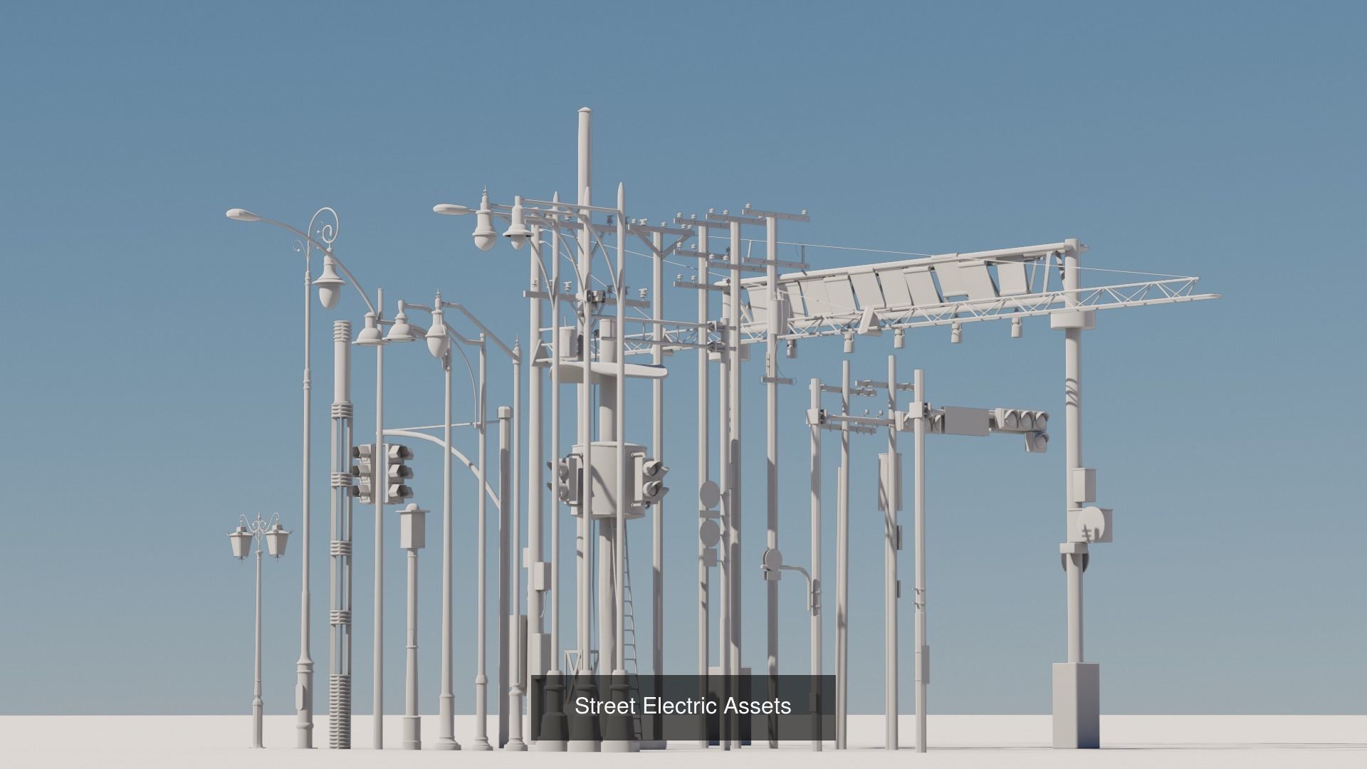Radio Towers Electric and Street Infrastructure 3D Model Collection_14