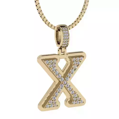 Alphabet Diamond Pendant X