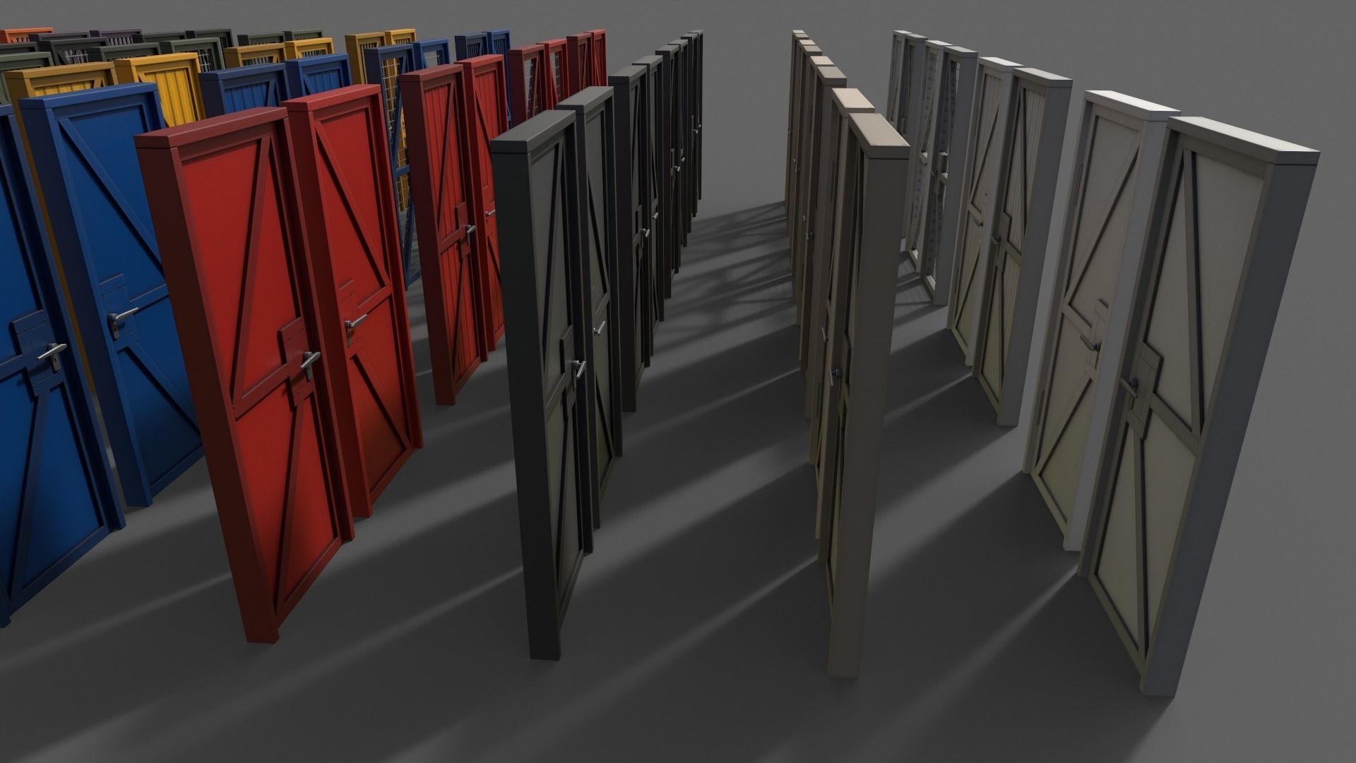 PBR Metal Door With Frame B Low-poly 3D model_12