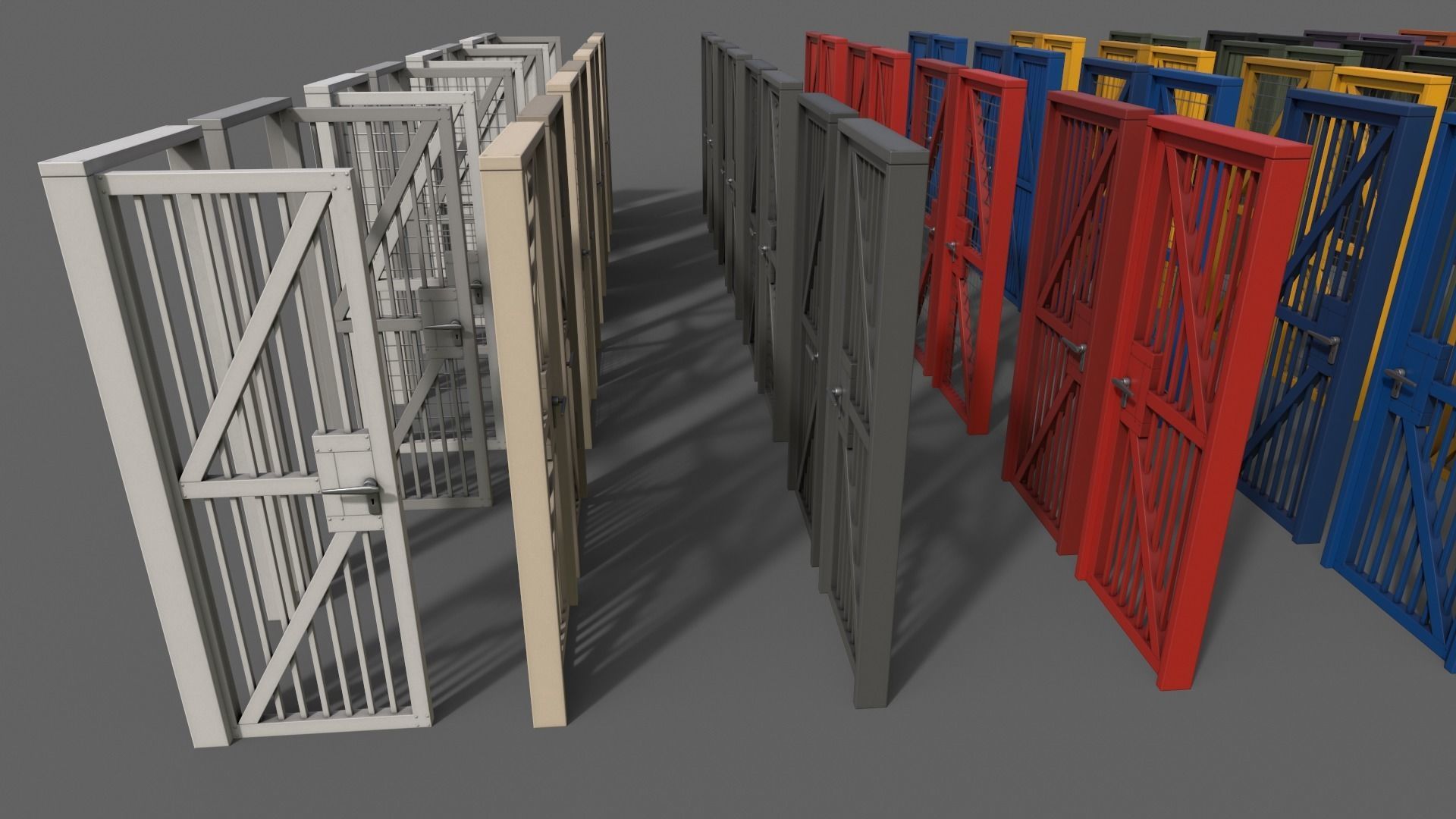 PBR Metal Door With Frame B Low-poly 3D model_10