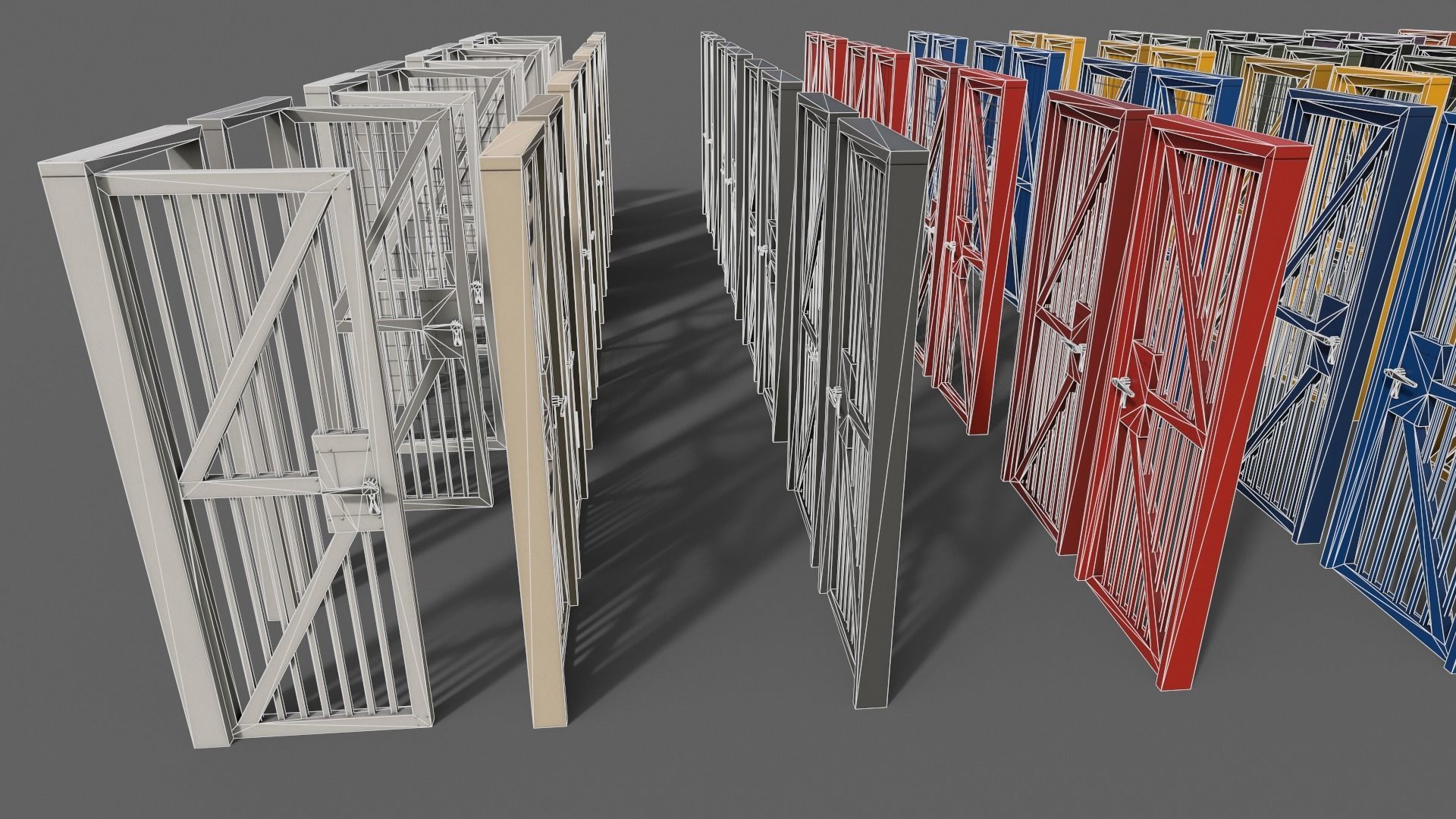 PBR Metal Door With Frame B Low-poly 3D model_11