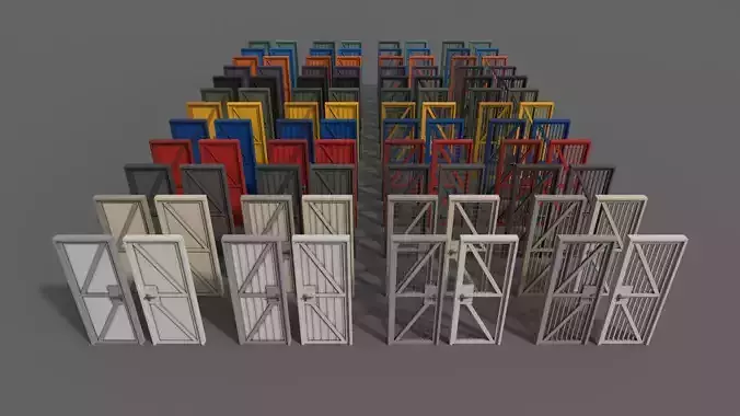 PBR Metal Door With Frame B Low-poly 3D model