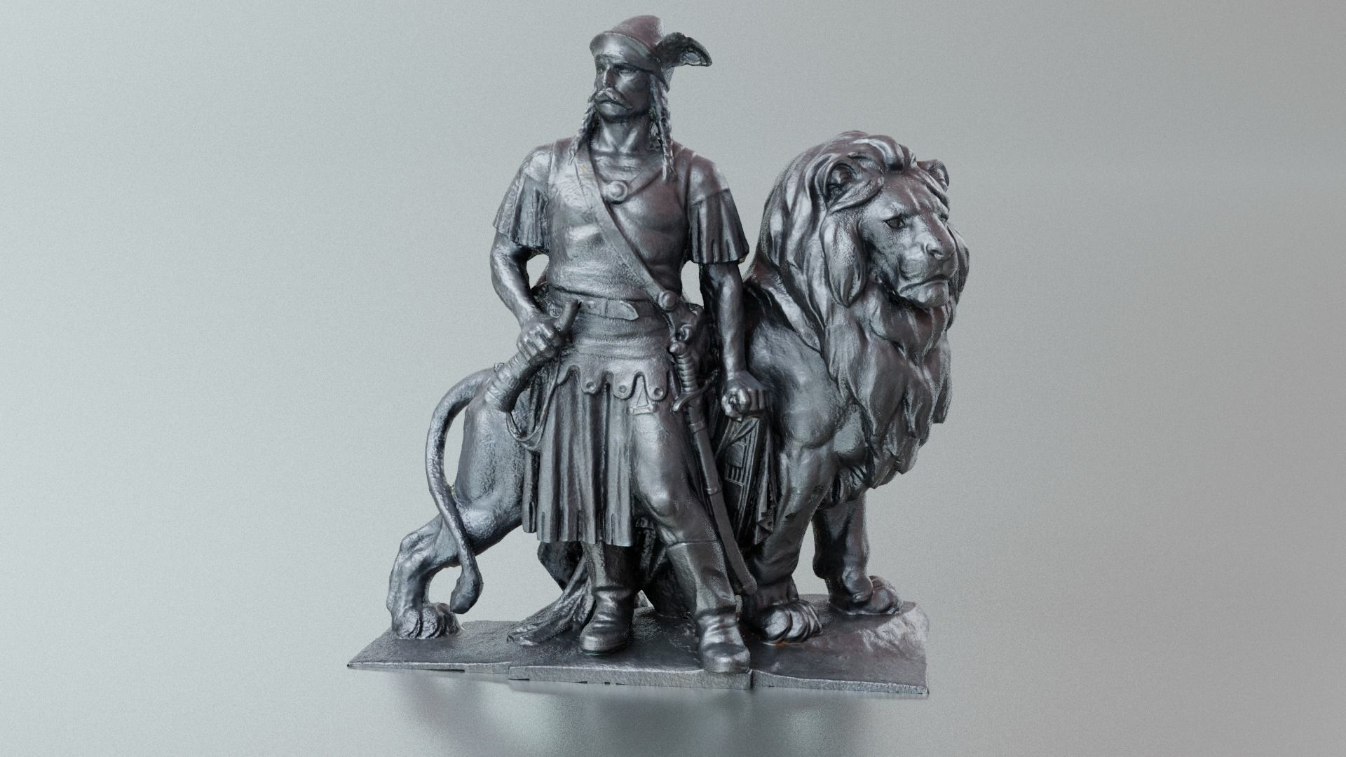 Heroic monument minitature printable character 3D print model_2