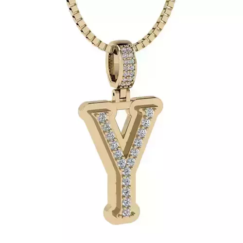 Alphabet Diamond Pendant Y