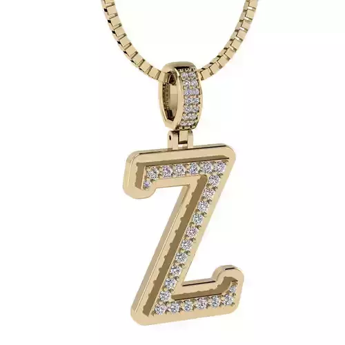 Alphabet Diamond Pendant Z