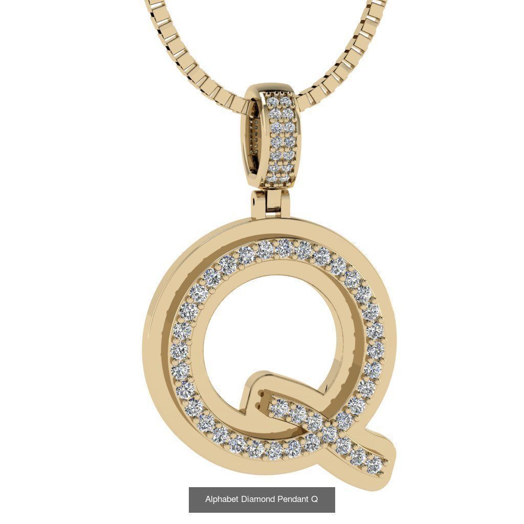 Alphabet Diamond Pendant collection _19