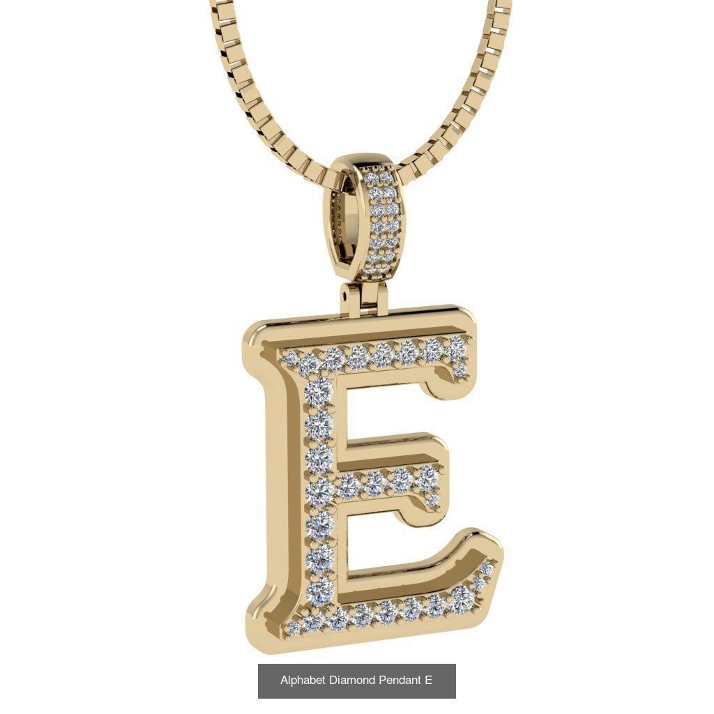 Alphabet Diamond Pendant collection _7