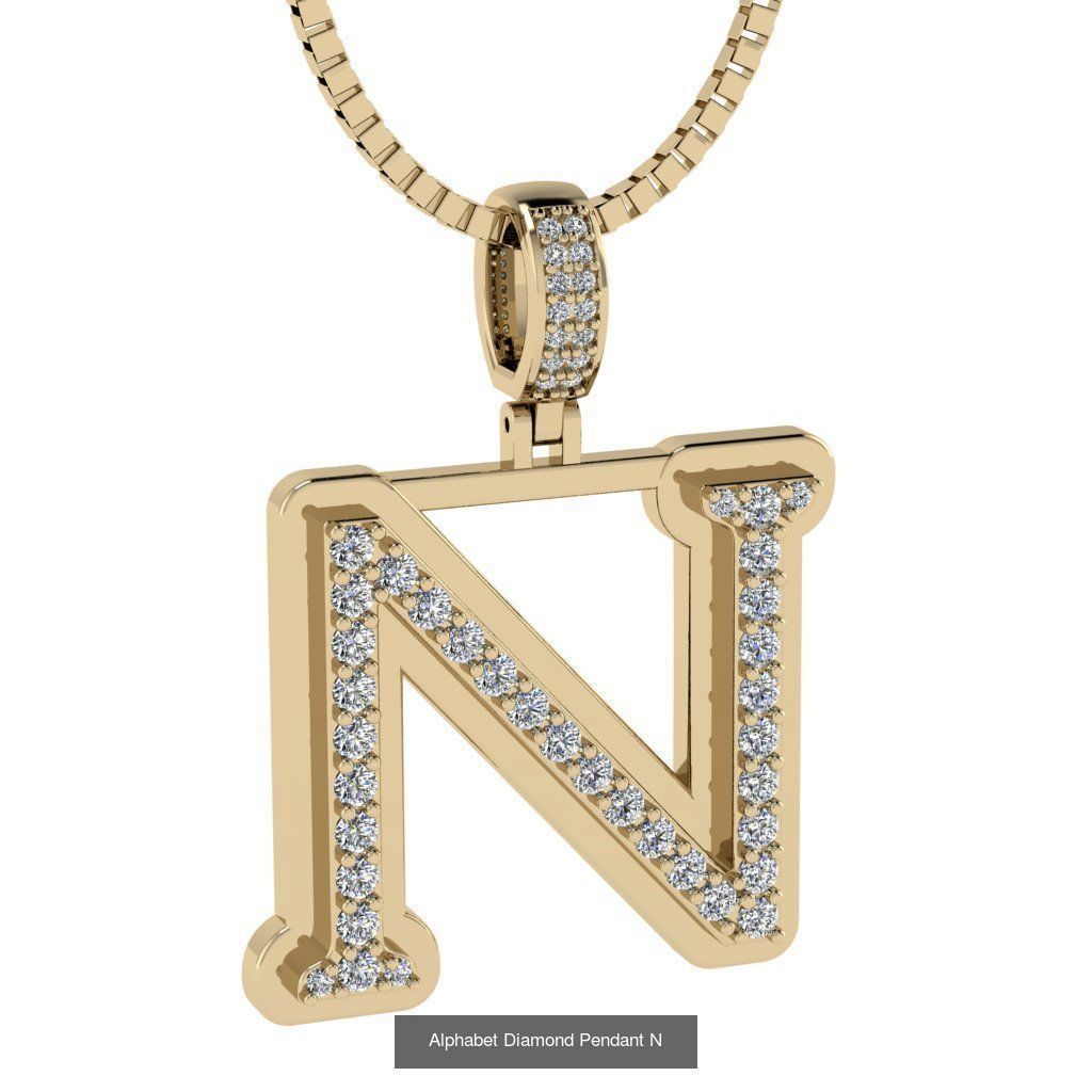Alphabet Diamond Pendant collection _16
