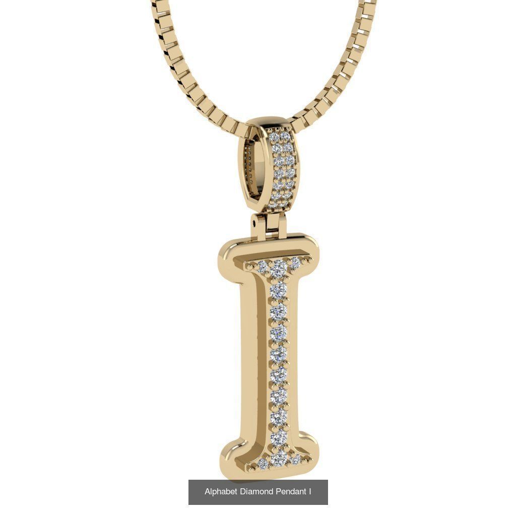 Alphabet Diamond Pendant collection _11