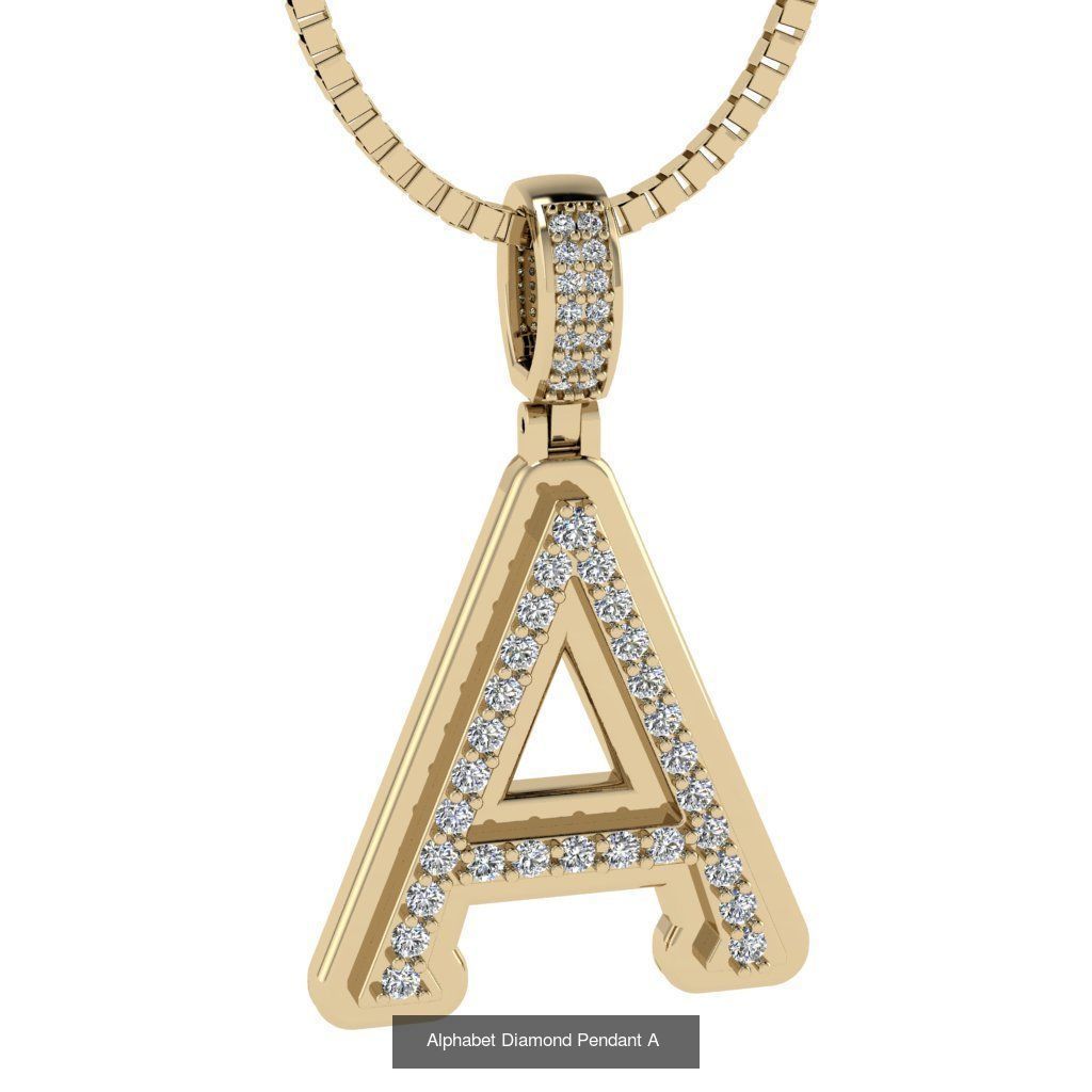 Alphabet Diamond Pendant collection _3