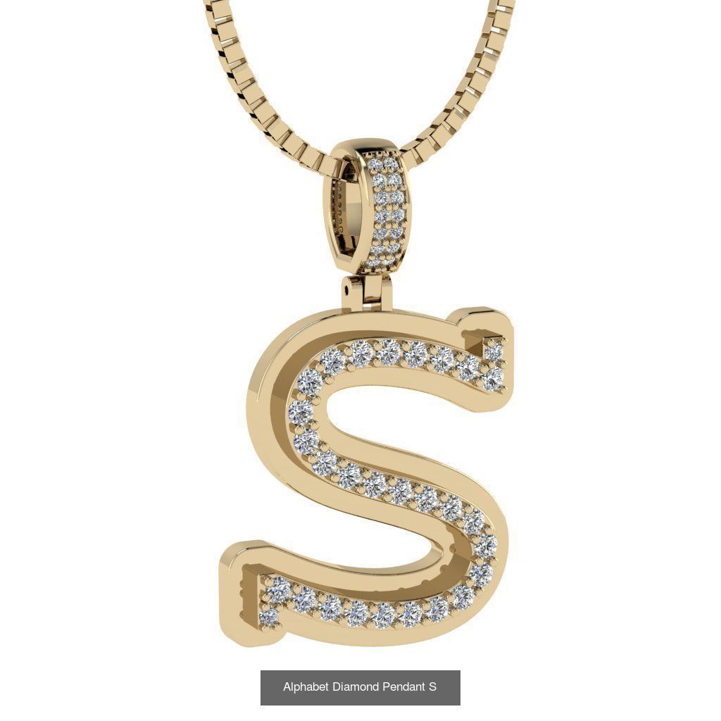 Alphabet Diamond Pendant collection _21