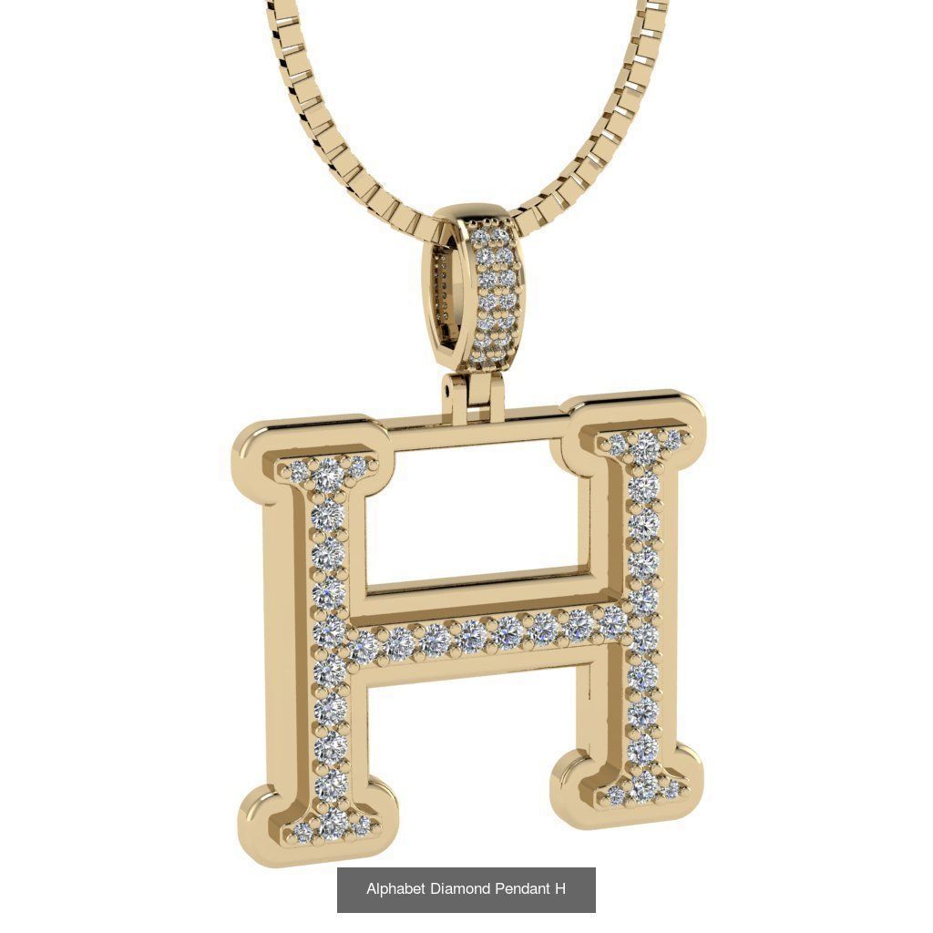 Alphabet Diamond Pendant collection _10