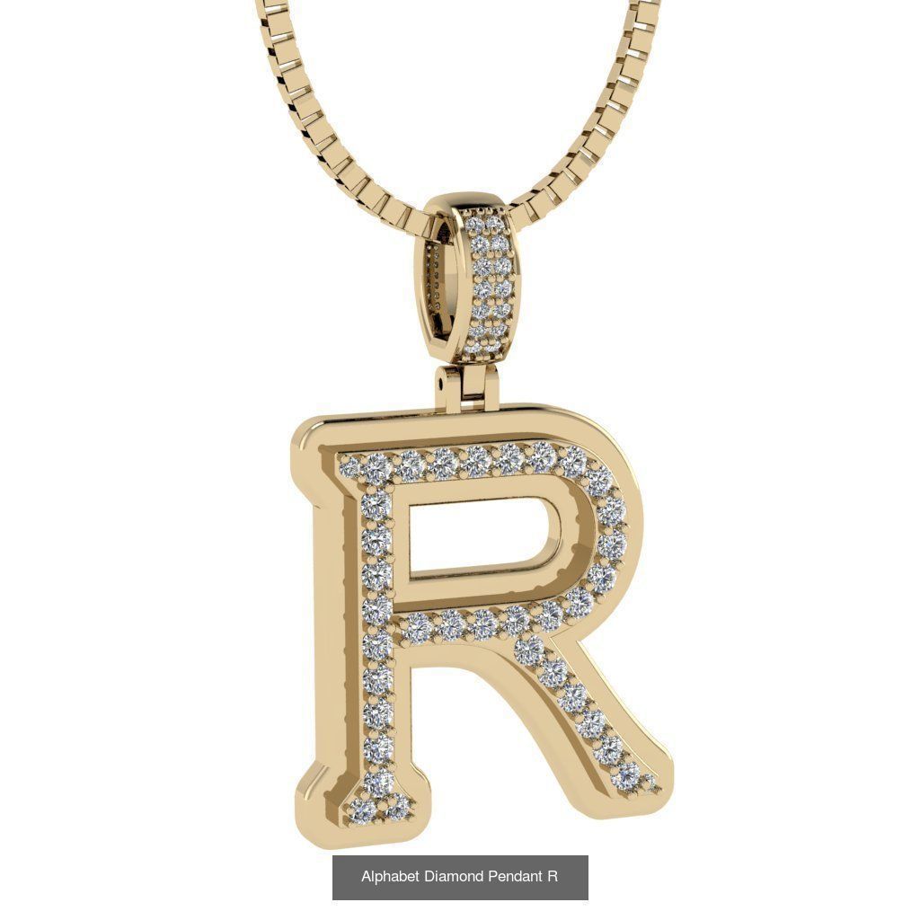 Alphabet Diamond Pendant collection _20