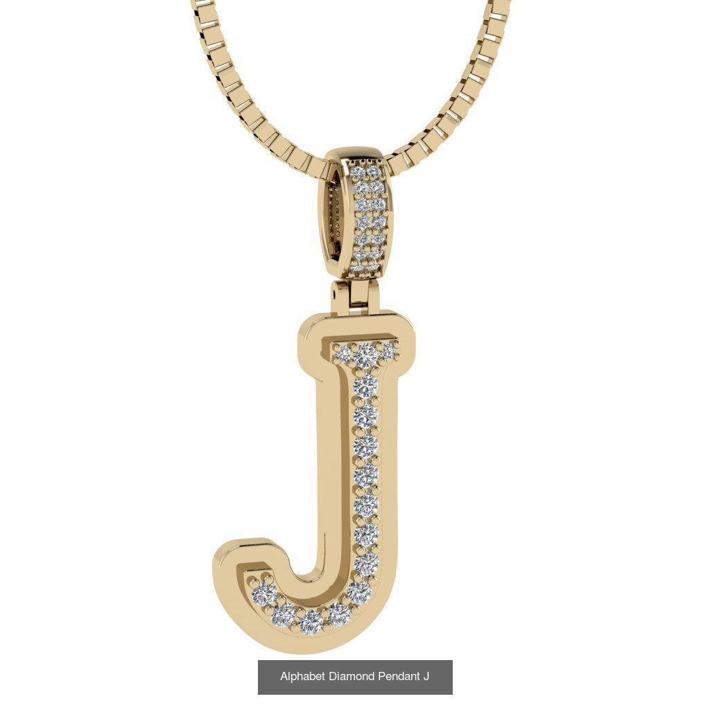 Alphabet Diamond Pendant collection _12