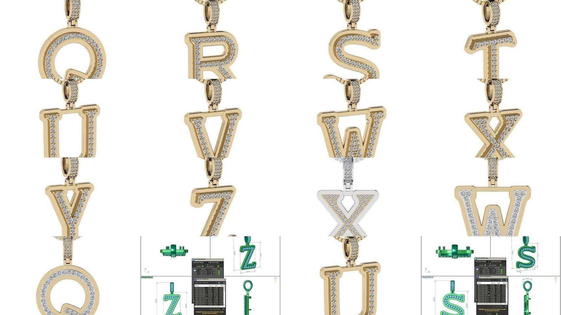 Alphabet Diamond Pendant collection _1