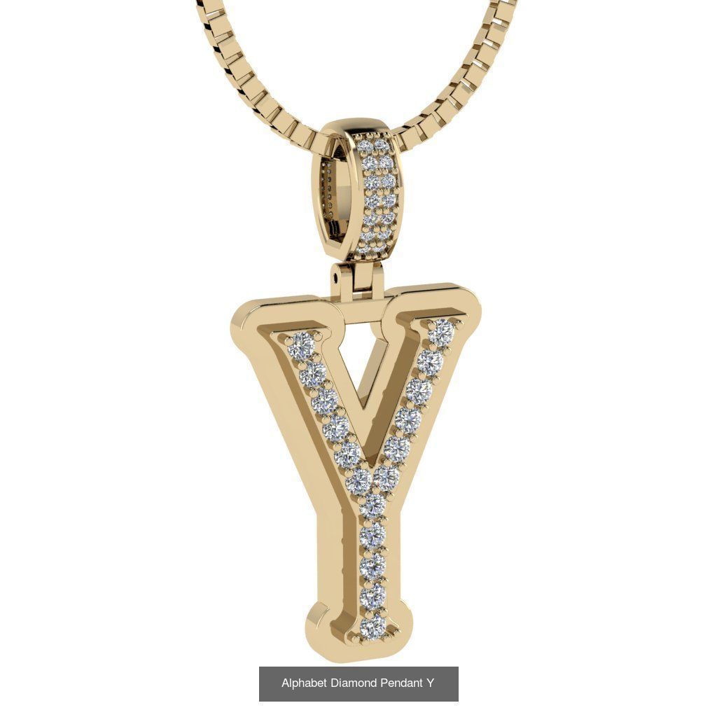 Alphabet Diamond Pendant collection _27