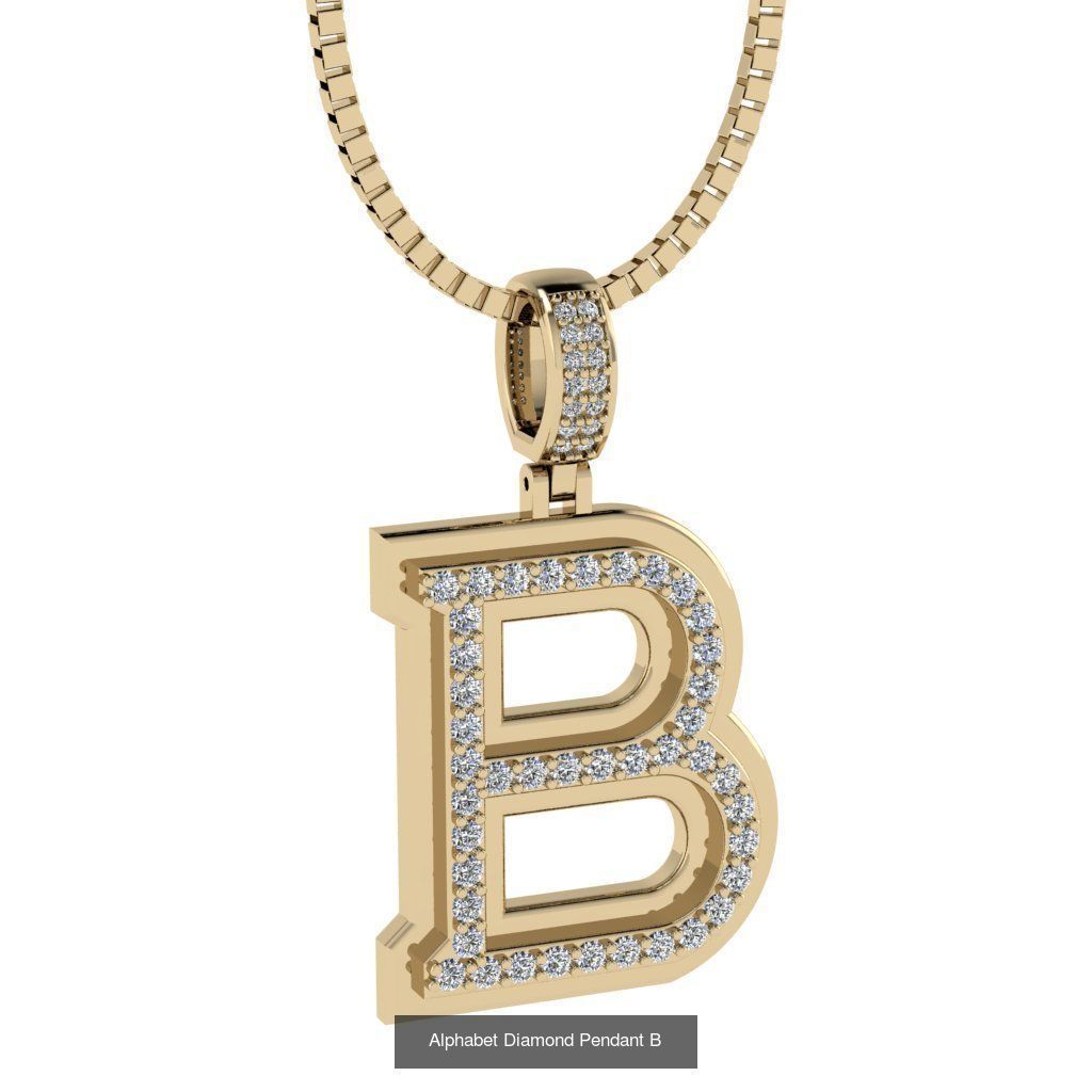 Alphabet Diamond Pendant collection _4
