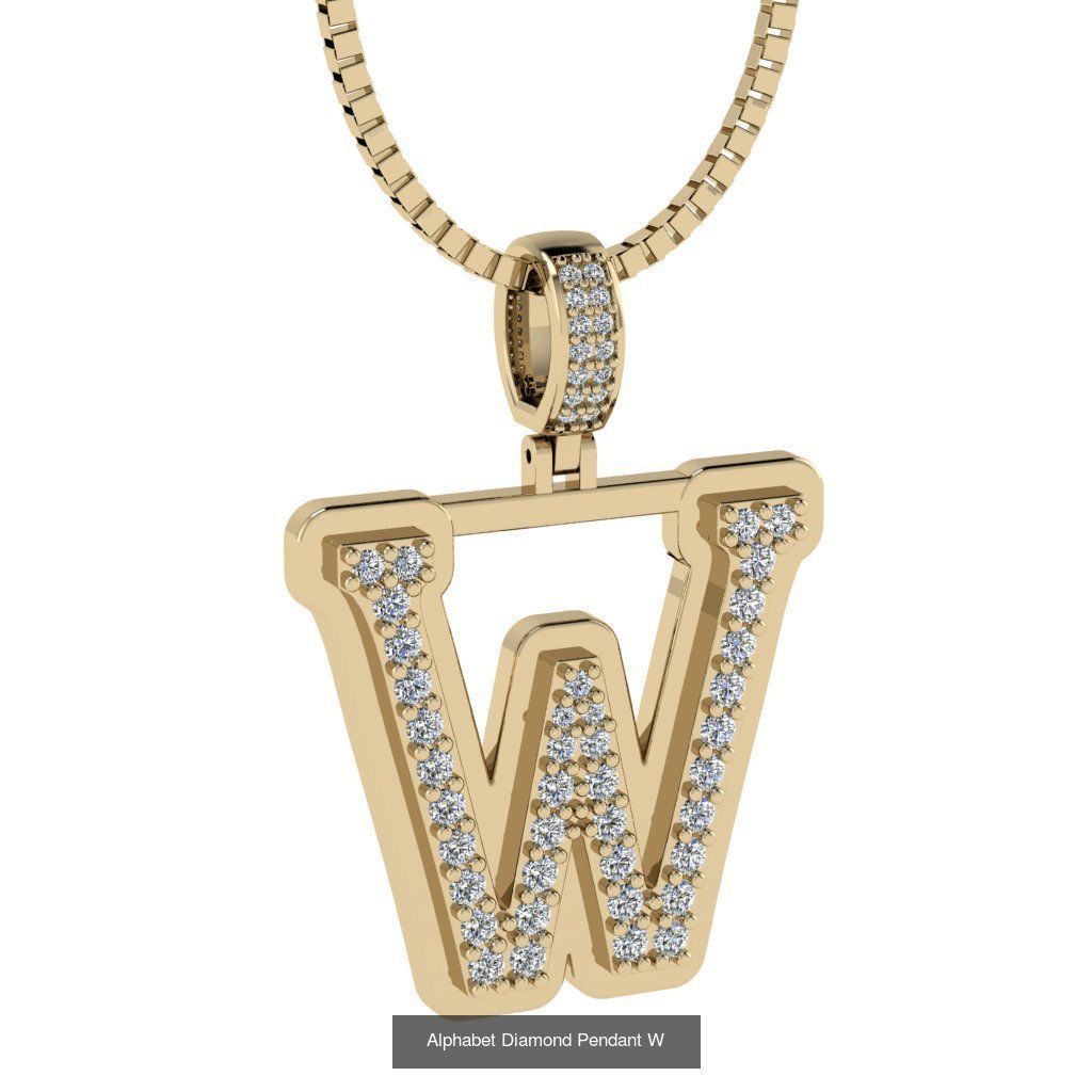 Alphabet Diamond Pendant collection _25