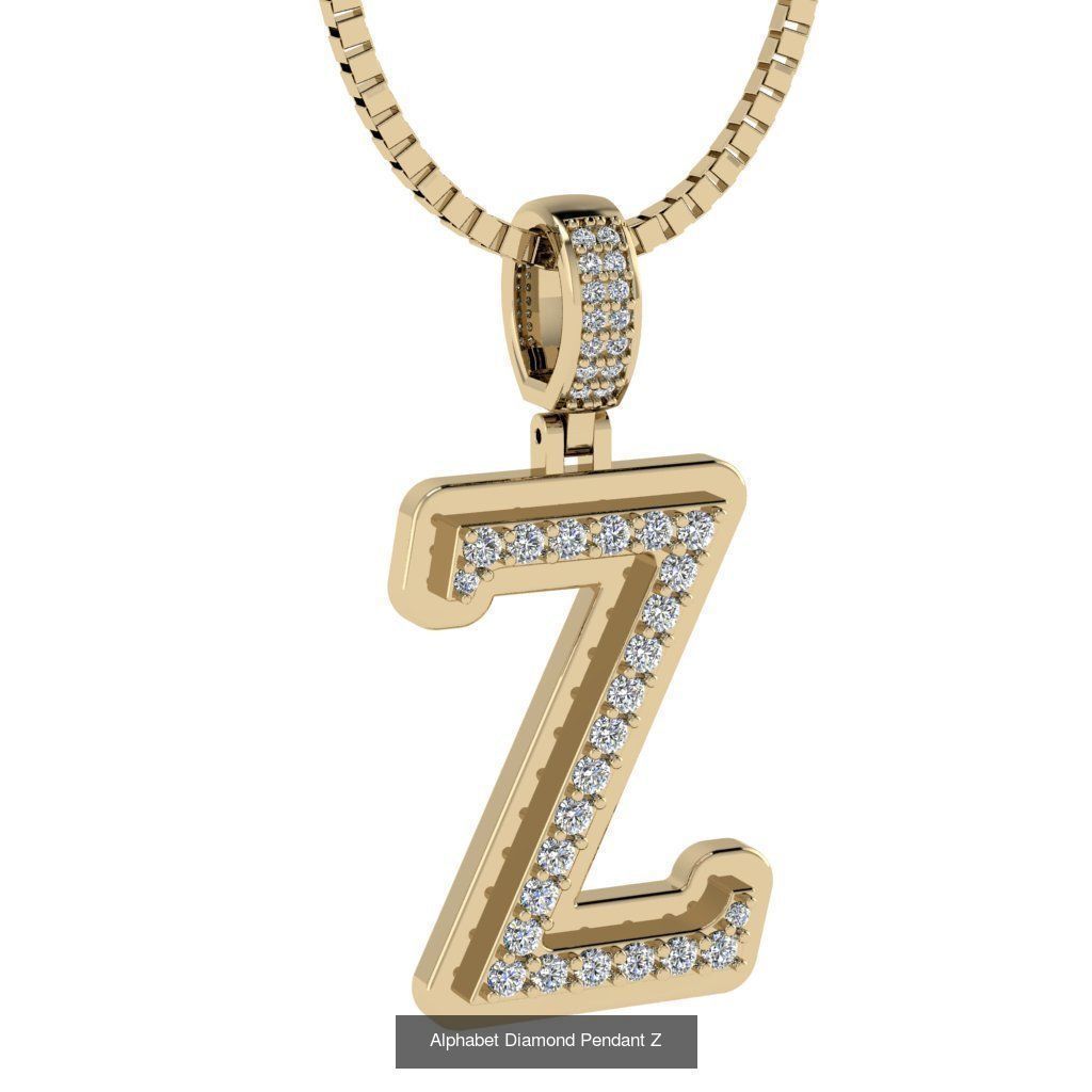 Alphabet Diamond Pendant collection _28
