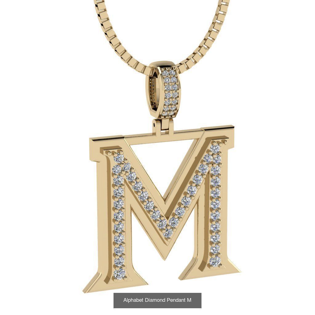 Alphabet Diamond Pendant collection _15