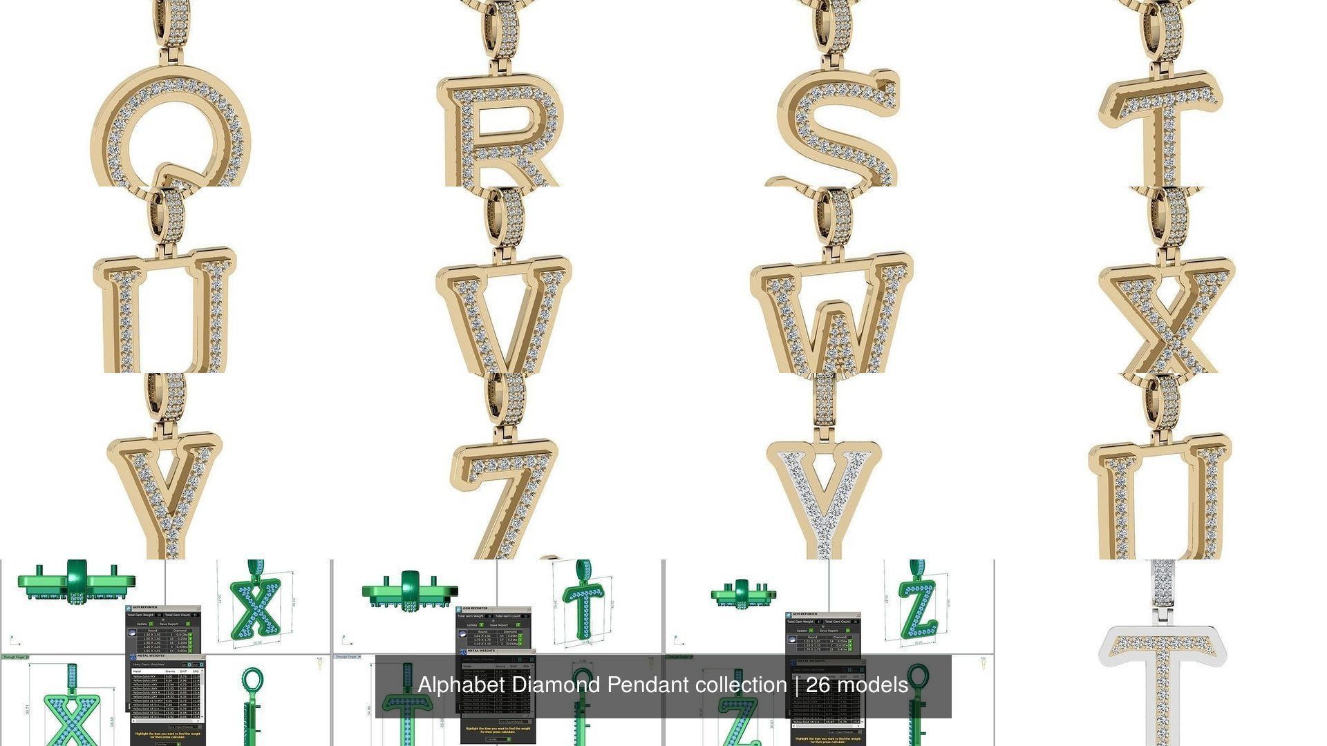 Alphabet Diamond Pendant collection _2