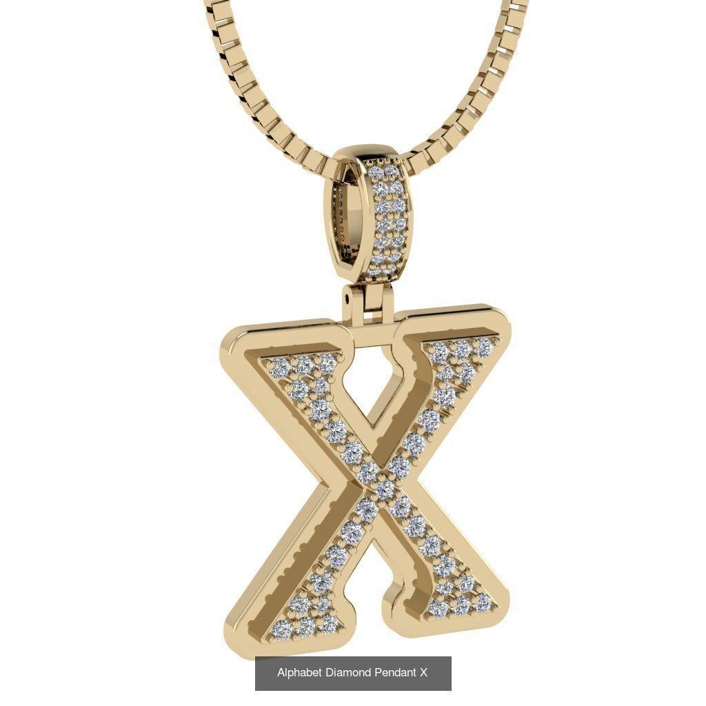 Alphabet Diamond Pendant collection _26