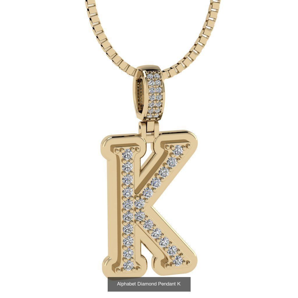 Alphabet Diamond Pendant collection _13