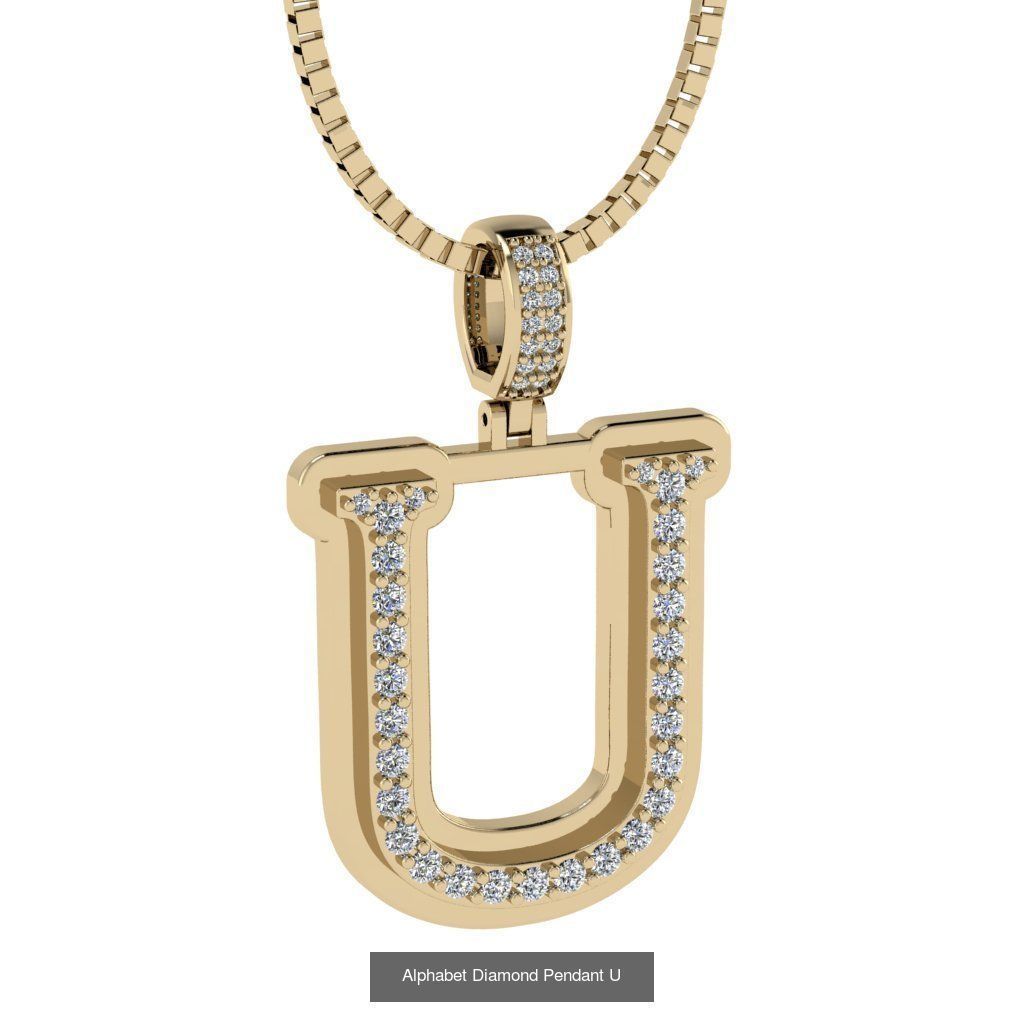 Alphabet Diamond Pendant collection _23
