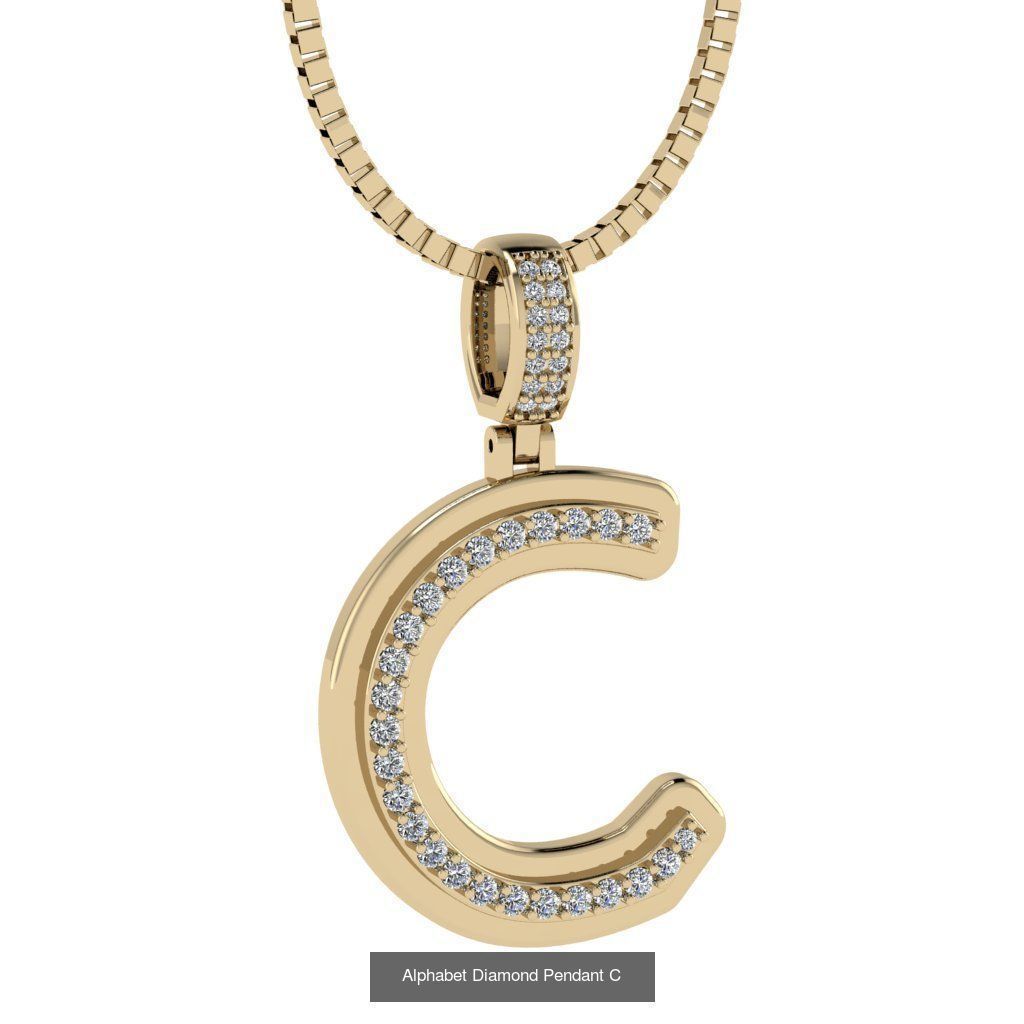 Alphabet Diamond Pendant collection _5