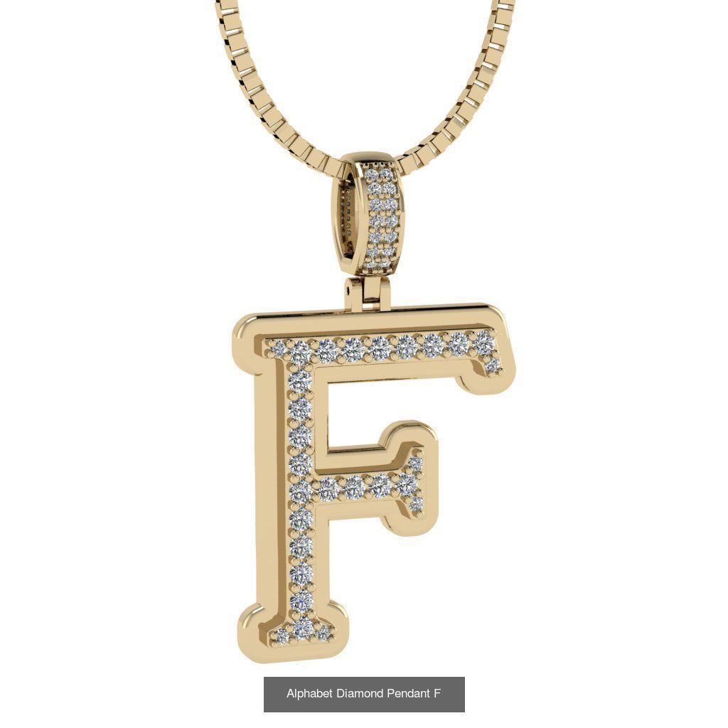 Alphabet Diamond Pendant collection _8