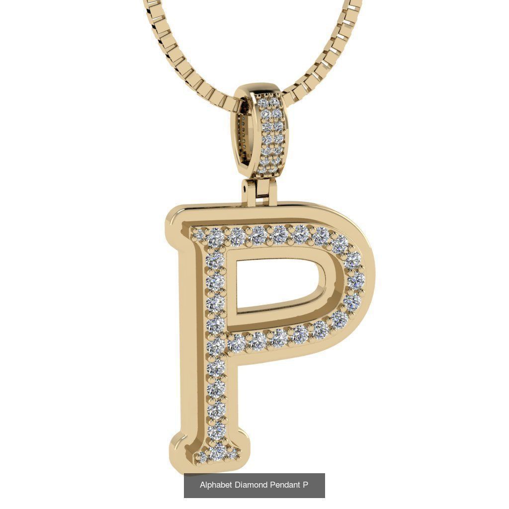 Alphabet Diamond Pendant collection _18