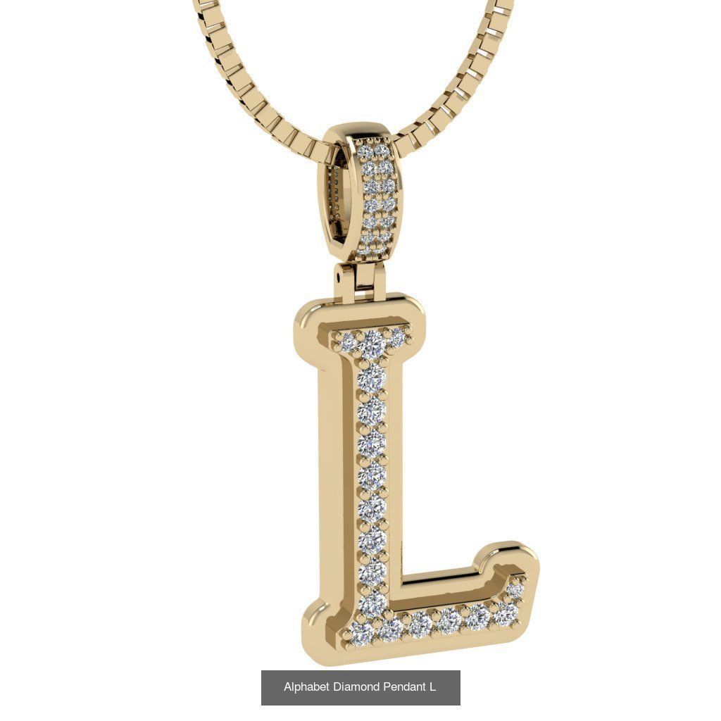 Alphabet Diamond Pendant collection _14