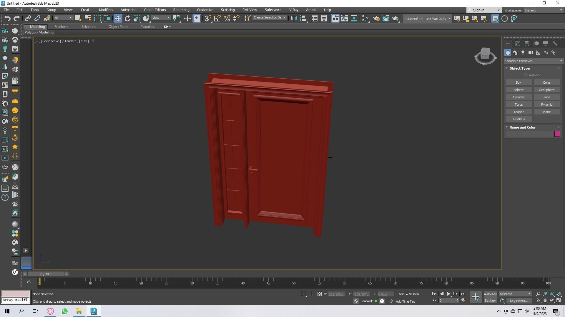 Neo classic door Low-poly 3D model_2