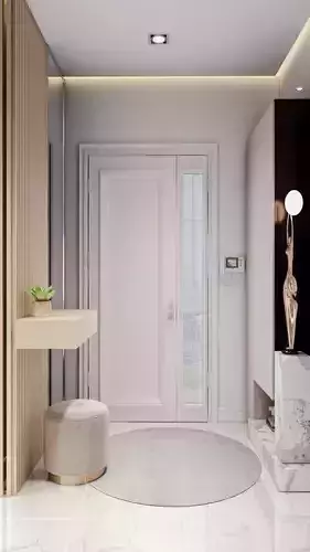 Neo classic door Low-poly 3D model