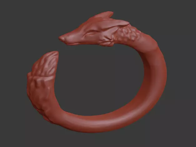 Fox Ring 3D print model_0