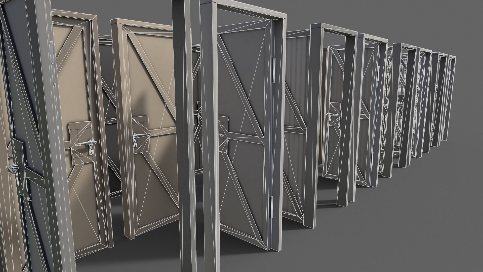 PBR Doors With Frames 3D Model Collection_25