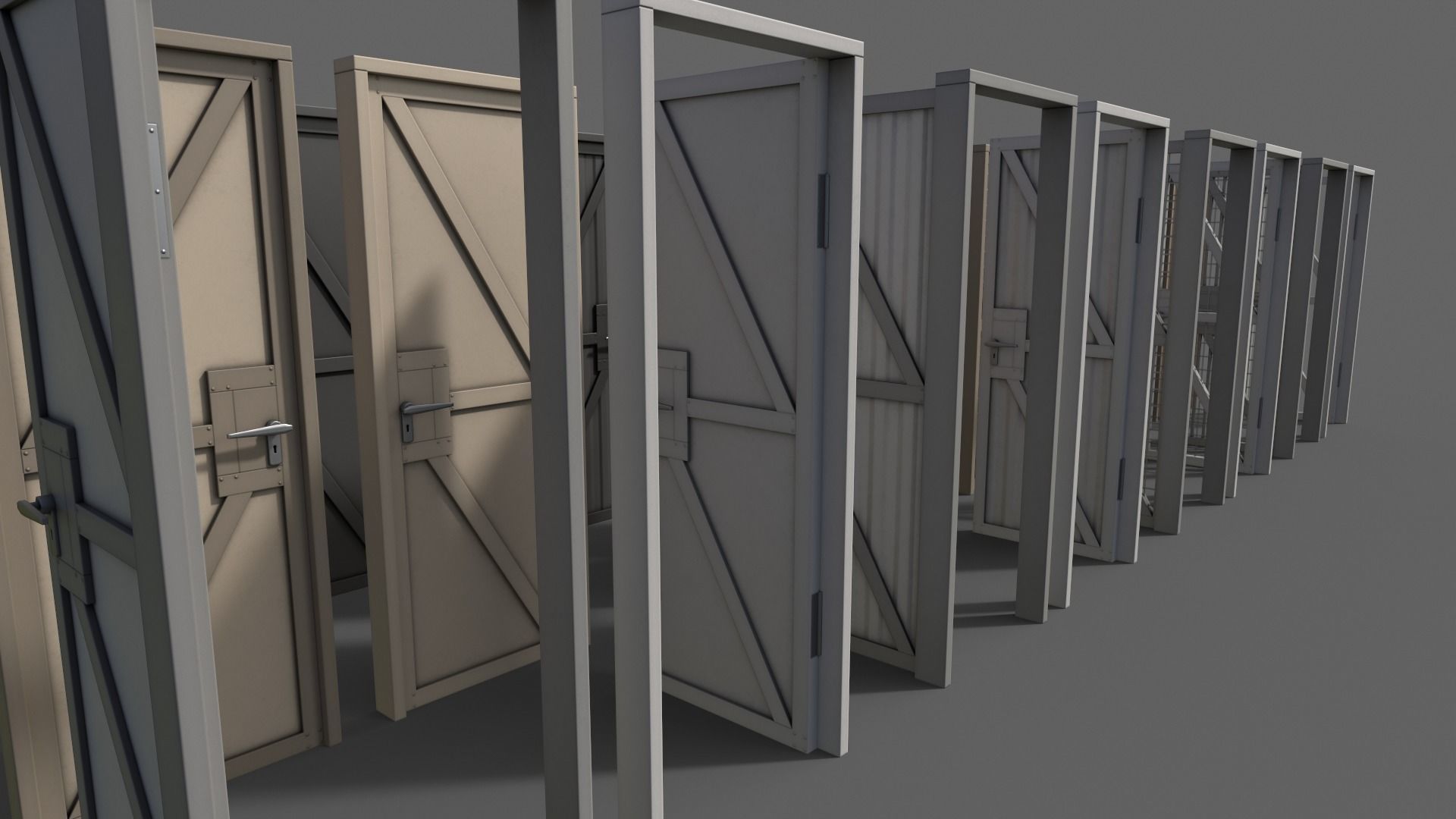 PBR Doors With Frames 3D Model Collection_24
