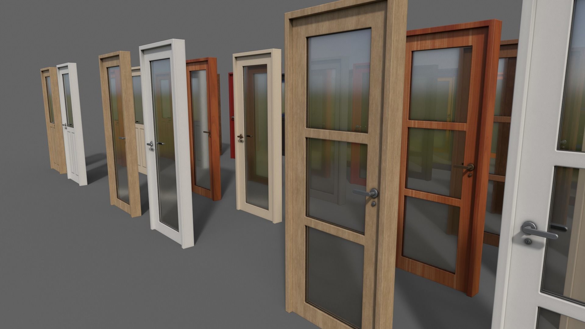 PBR Doors With Frames 3D Model Collection_17